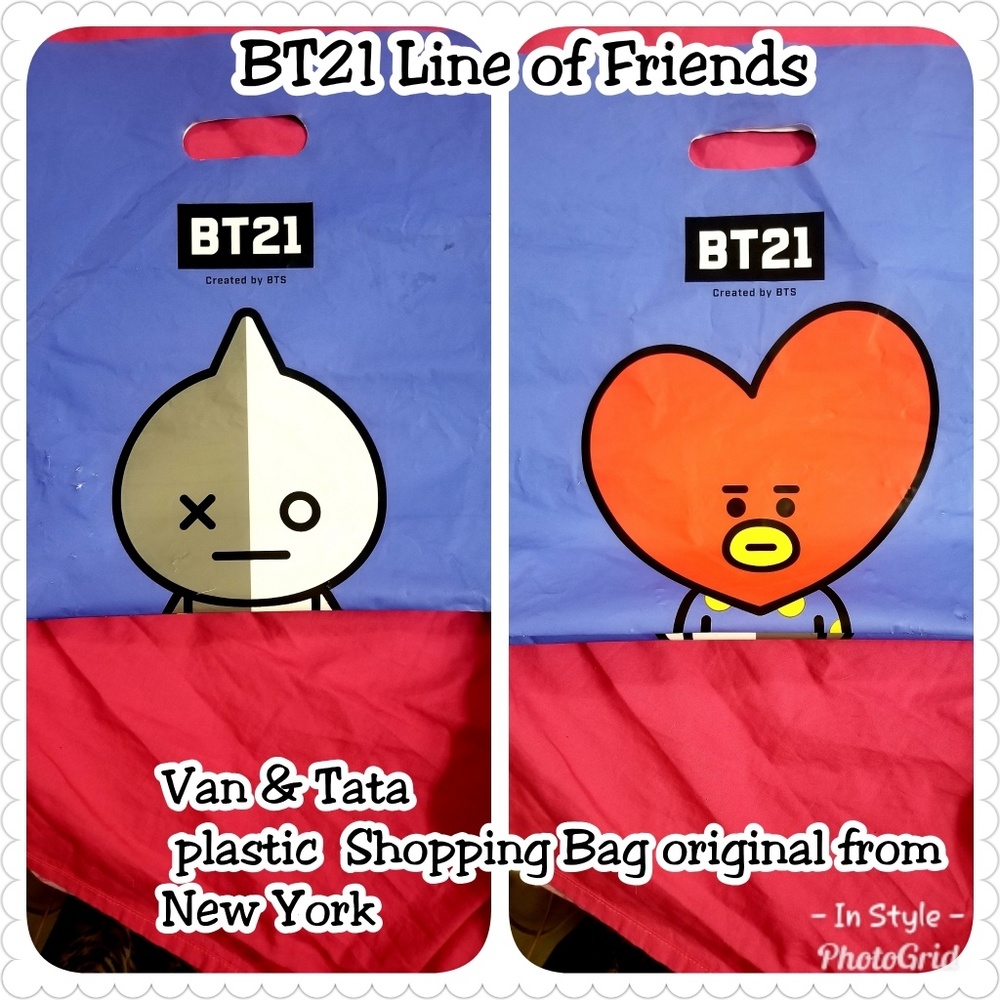 LINE FRIENDS VAN/Tata BT21 Plastic Shopping Bag NY